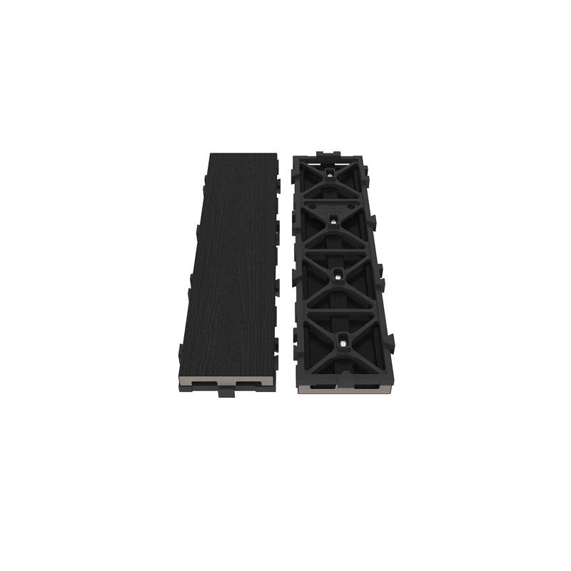 Carreau de terrasse à lattes simple en composite de 12 po x 3 po UltraShield Naturale en ébène indien, Indian Ebony