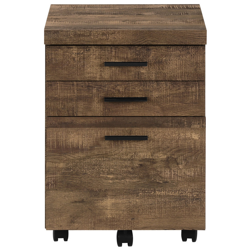 Classeur de bureau moderne en brun - avec tiroirs spacieux et fonction de roulement avec roulettes finition stratifiée pour utilisation