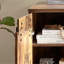Bureau à domicile Bureau en bois patiné avec trois tablettes et porte de grange artificielle avec charnières européennes-915940702