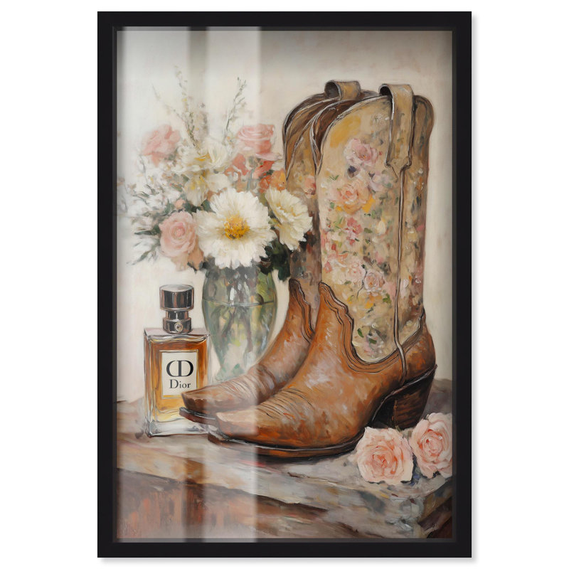 «Delicate Floral Bottles Shadowbox Print» par Art Remedy, H 16 po x l 11 po, Noir, noir, noir, noir