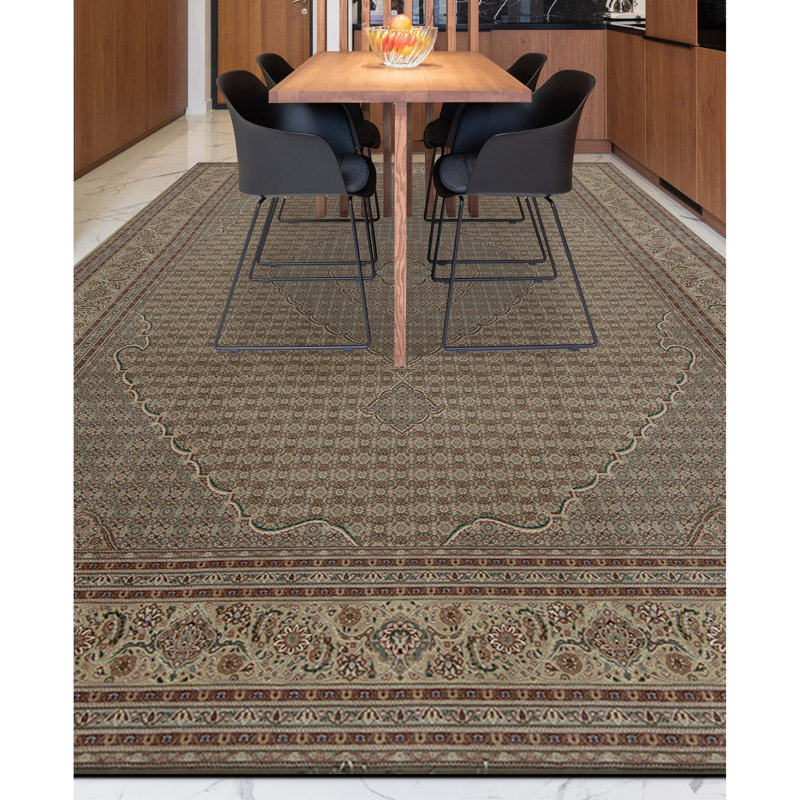Tapis doré de haute qualité noué à la main