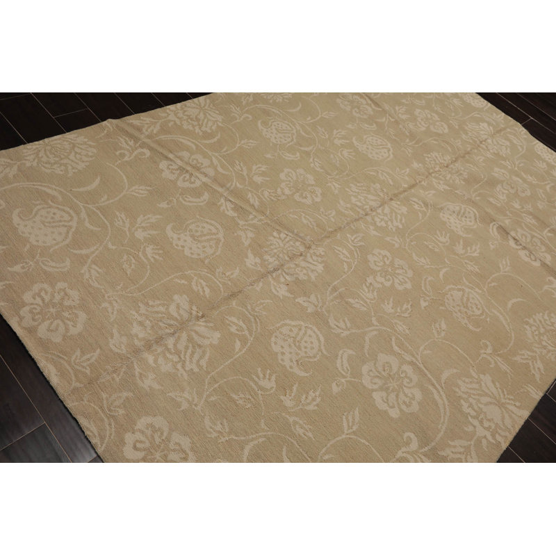 Tapis oriental en laine et en soie noué à la main 6 pi x 8 po 11 po Canora