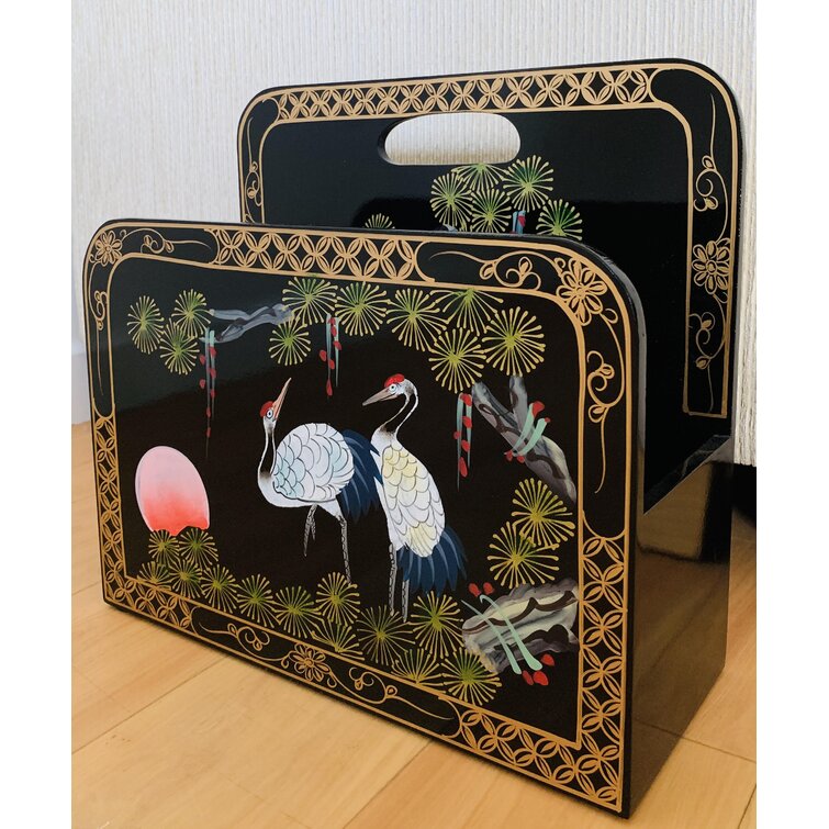Cliffo Magazine Rack Hand Painted Cranes Artistry