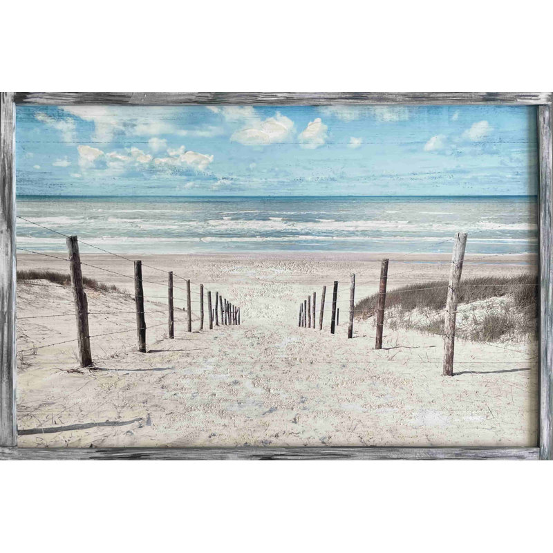 Seaside Path to Serenity - reproduction d'art sur toile tendue, H 16 po x l 24 po x P 1,5 po