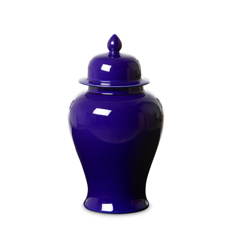 Imperial Ceramic Ginger Jar, Indigo, Small, Blue, 33 pieces, 15.35" H x 8.26" W x 8.26" D