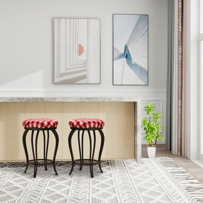 Sickels Upholstered Counter Stool with Metal Frame