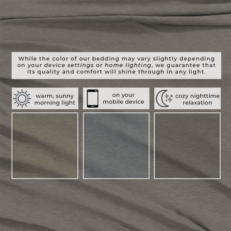 Ultra-Soft Cotton Heathered Melange Jersey Knit Sheet Set, King with 2 Pillowcases, Heathered Mid Gray