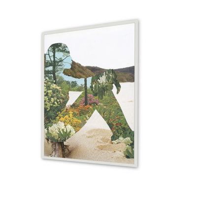 Garden On The Beach By Yannick Lowery Wall Art Prints - Solid Wood Wall Frame - Nature & Abstract Design