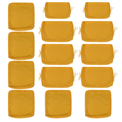 Nathasa Outdoor 14-Pack Cushion Slipcovers with Zippers (Only Cover) by Ebern Designs