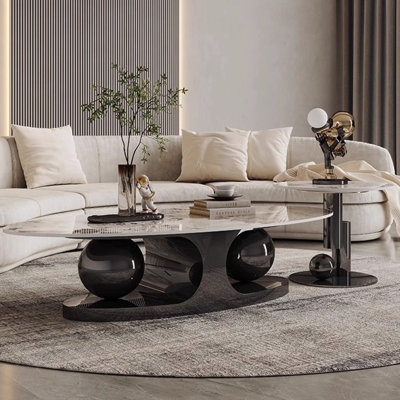 Italian style light luxury coffee table set