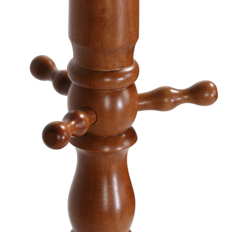 Shippee Solid Wood Freestanding 10 - Hook Coat Rack, Oak