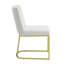Ensemble de 2 chaises d'appoint en velours blanc et finition dorée Zazie