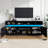 71'' TV Stand for TVs up to 80", Modern Tall High Gloss Entertainment Center with LED Lights, Power Outlets & Glass Shelf, Gaming Media Console for Living Room-606458044-629248779-617229297