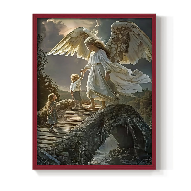 Religious Series CDXLVI, reproduction encadrée - bois massif, H 21 po x l 17 po, Rouge