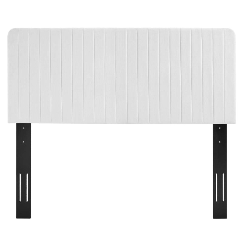 Milenna Channel Tufted Headboard, White, King/California King