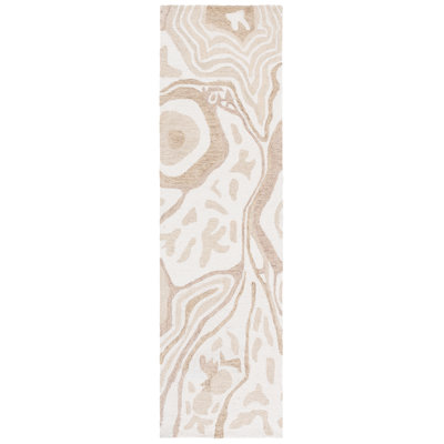 Ebony 779 Hand Tufted Wool/Cotton Abstract Rug in Beige/Ivory