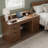 59" Farmhouse Office Desk With Charging Station & Barn Door,Computer Desk With File Drawer,Keyboard Tray-1434026640