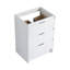 Armoire de salle de bain autoportante 24 po blanc brillant avec 3 tiroirs à fermeture en douceur