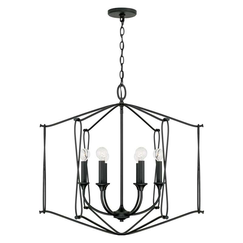 Luminaire suspendu géométrique unique à 6 lumières