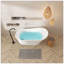 Baignoire autoportante 59 po en acrylique, baignoire autoportante blanche moderne, drain en nickel brossé et trop-plein de conception linéaire minimaliste incluse, certifiée Cupc