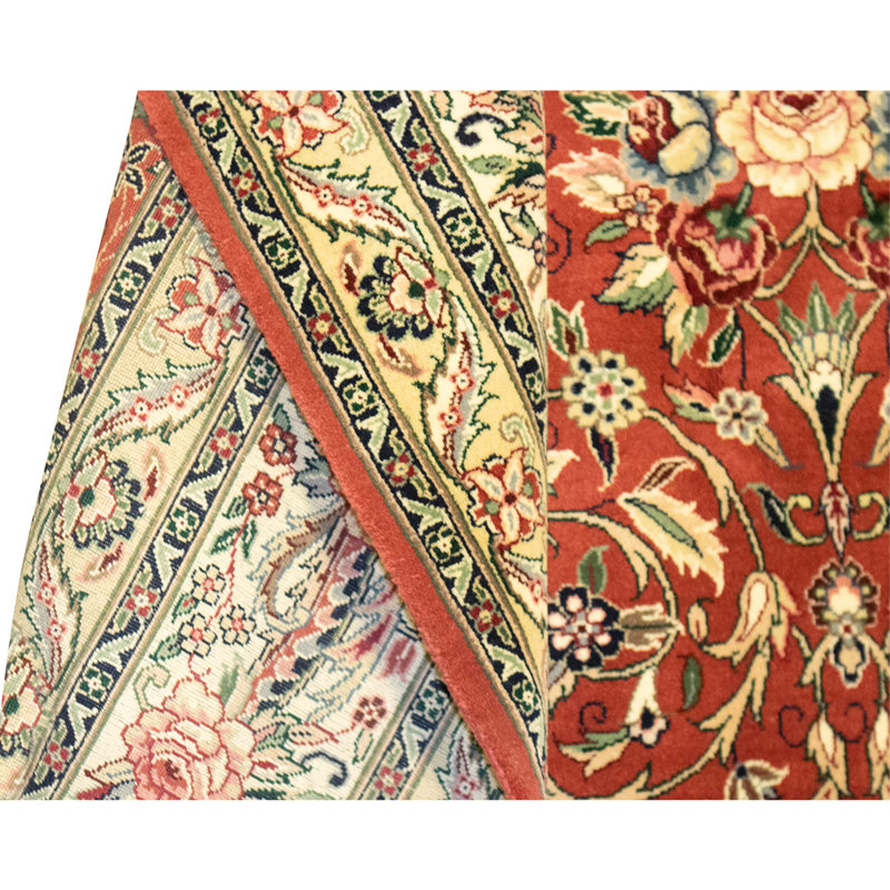 High-Quality Hand-Knotted Rust And Ivory Area Rug