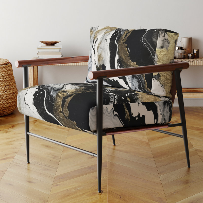 Fauteuil d'appoint Creel, Noir, noir, noir, noir
