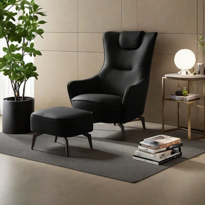 Fauteuil inclinable en similicuir ergonomique et minimaliste