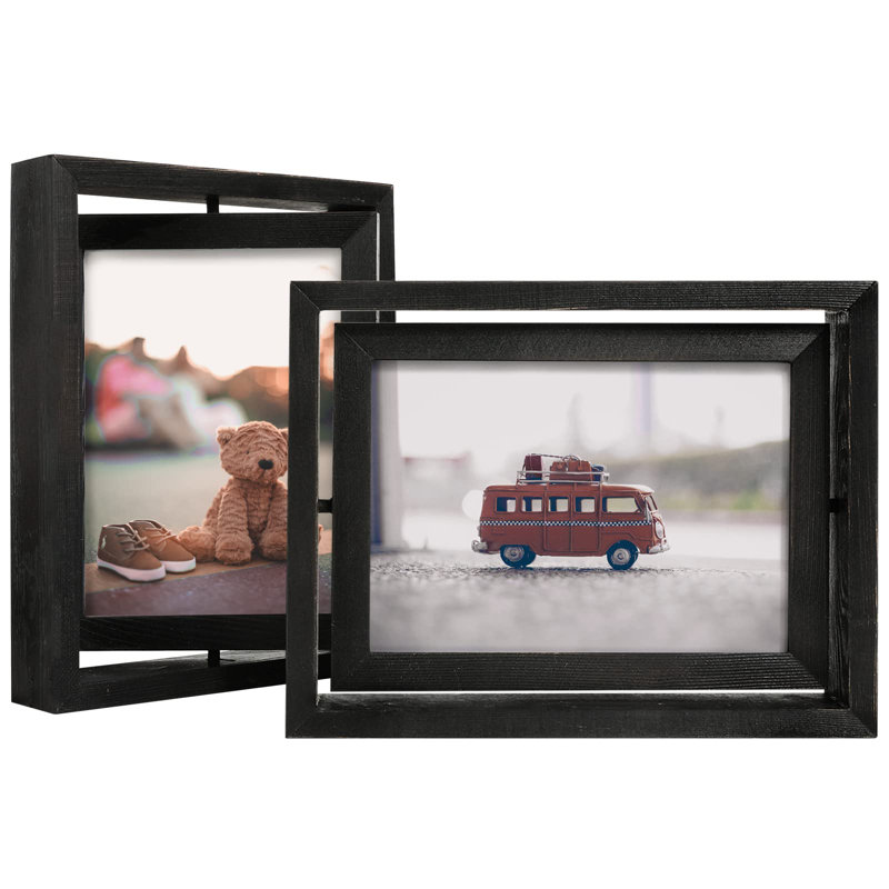 Paquet de 2 cadres photo flottants 5 x 7, Noir