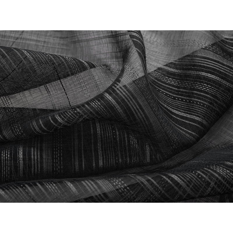 Hayle Semi Sheer Curtain Single Panel, Black