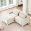 Canapé 2 places avec 1 repose-pieds et 2 coussins lombaires-1016734716