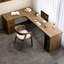 Bureau en L en bois massif avec bibliothèque-333234987-333234985