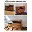 Armoire d'appoint en bois massif et en métal de style rétro