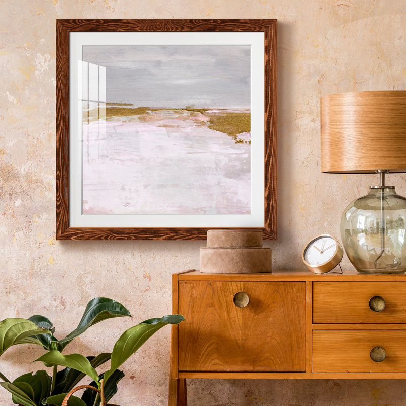 «Magenta Skyline II», reproduction encadrée de qualité supérieure - prête à être accrochée, Cadre en érable
