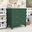 Élégant meuble-lavabo compact avec lavabo en céramique, tiroirs de rangement et protection anti-débordement-571503131