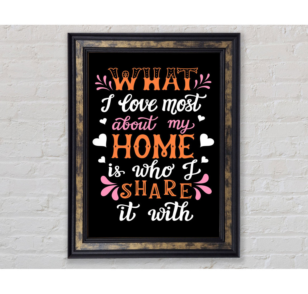 Was ich an meinem Zuhause am meisten liebe - Single Picture Frame Typography