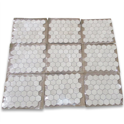 Moleanos Beige Golden Beach Limestone 2 Inch Hexagon Mosaic Tile