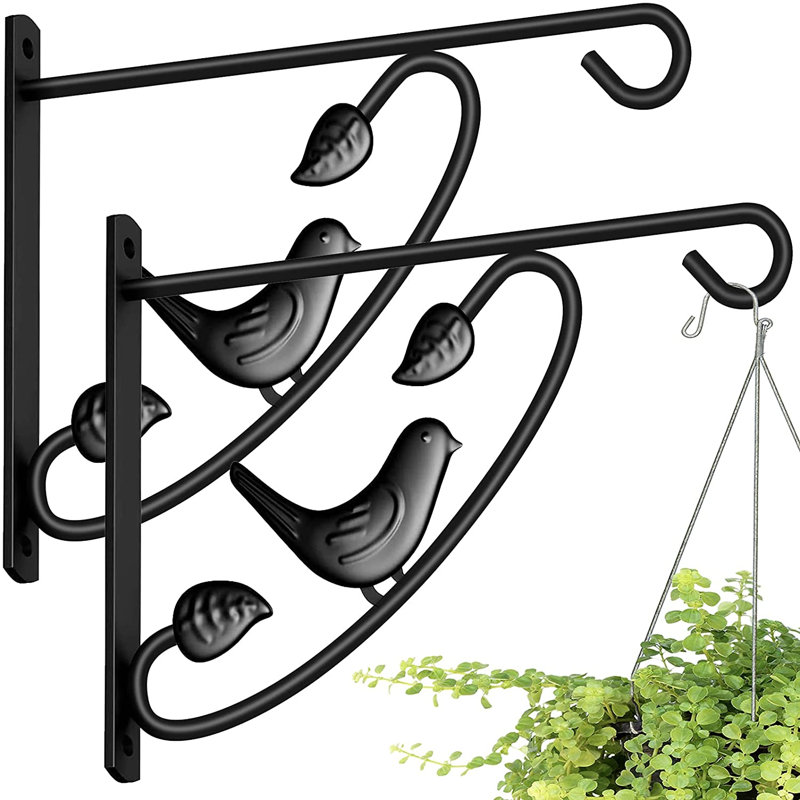 2 Pack 12 inch Hanging Brackets for Plants Outdoor Hngers Hanging Planter Hooks Lanterns Wall Planter Hanging Basket