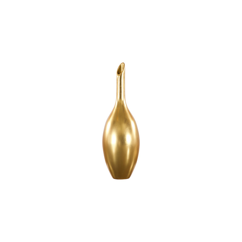 Laura 28" Resin Floor Vase, Gold Leaf