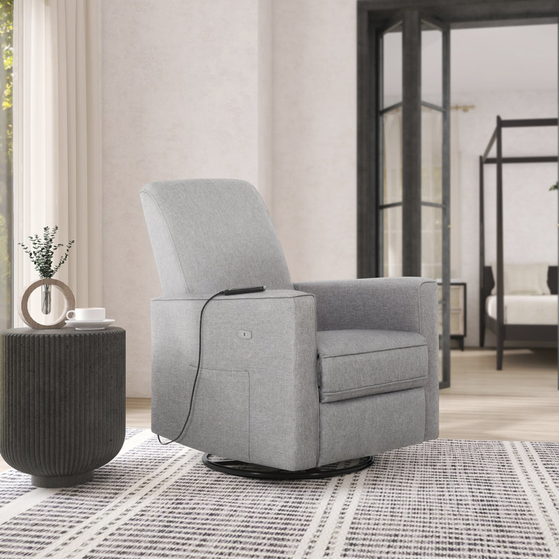Power Reclining Massage Chair, Light Gray