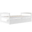 Lit plateforme simple avec 2 tiroirs - Pin blanc, peu encombrant-1099070562