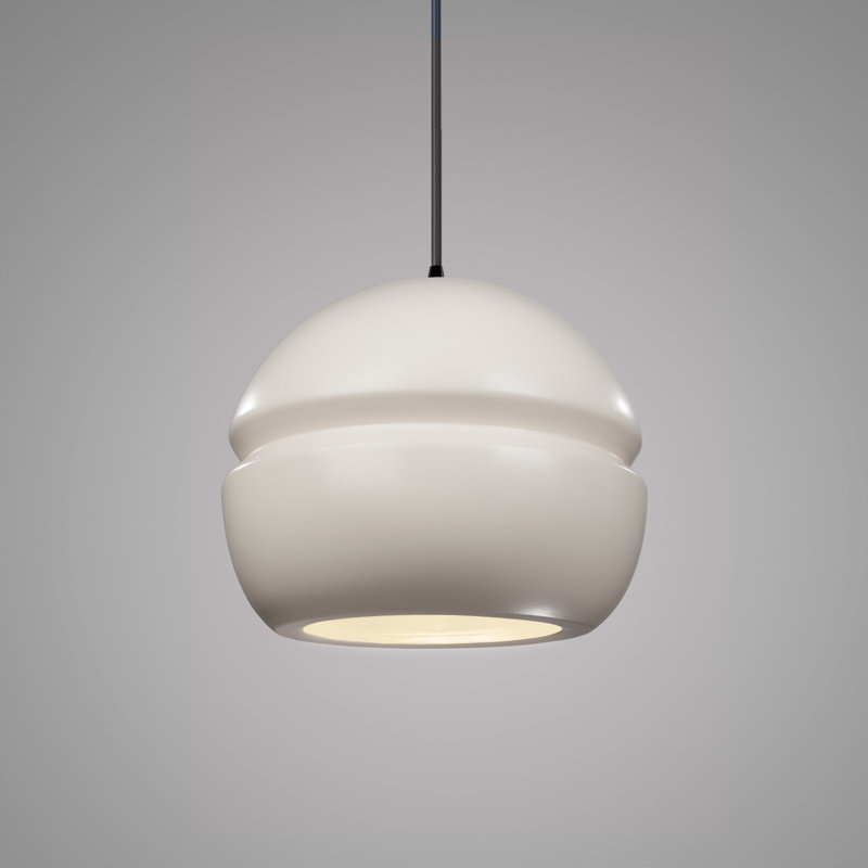 Luminaire suspendu à 1 lumière Logan, Noir mat, Blanc mat