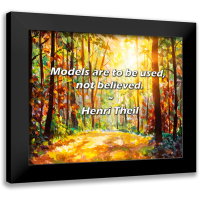 Henri Theil Quote: Models are to be used, not believed.