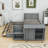 Twin Three Drawers Wood Platform Bed with Desk,Built-in Trundle and Storage Shelf-790077832