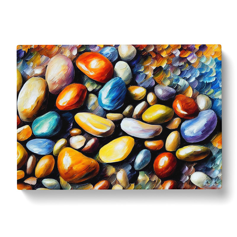 Shimmering River Pebbles Vol.3 - Wrapped Canvas, 50cm H x 76cm W x 3cm D