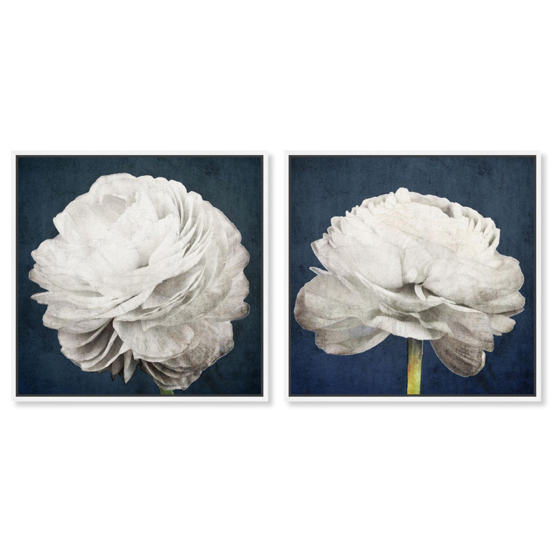 Oliver Gal Pretty View Set Floral and Botanical - Framed Canvas Art, White, 42" H x 42" W