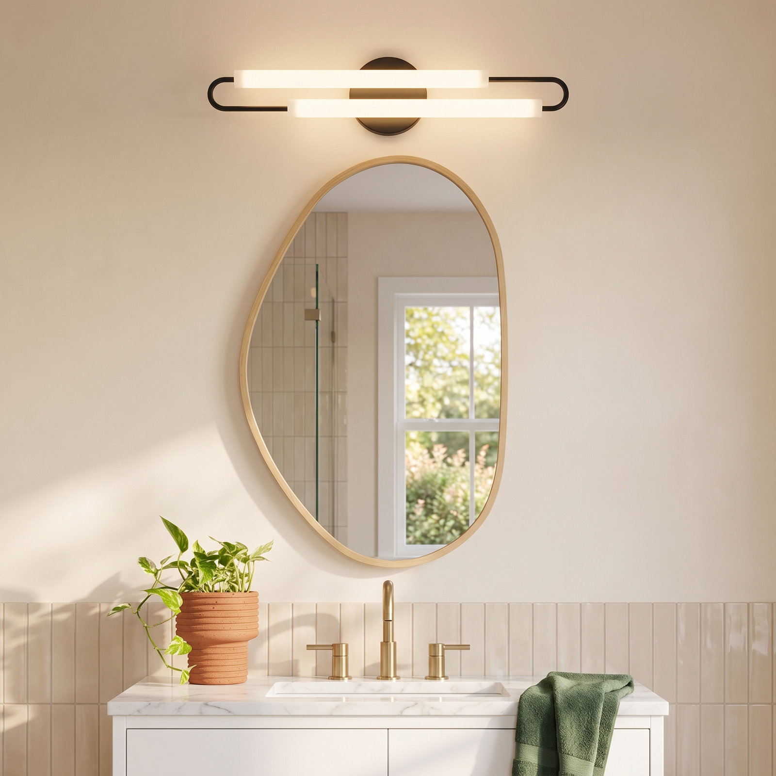 Eliseo Single Frosted Dimmable LED Bath Sconce, Black