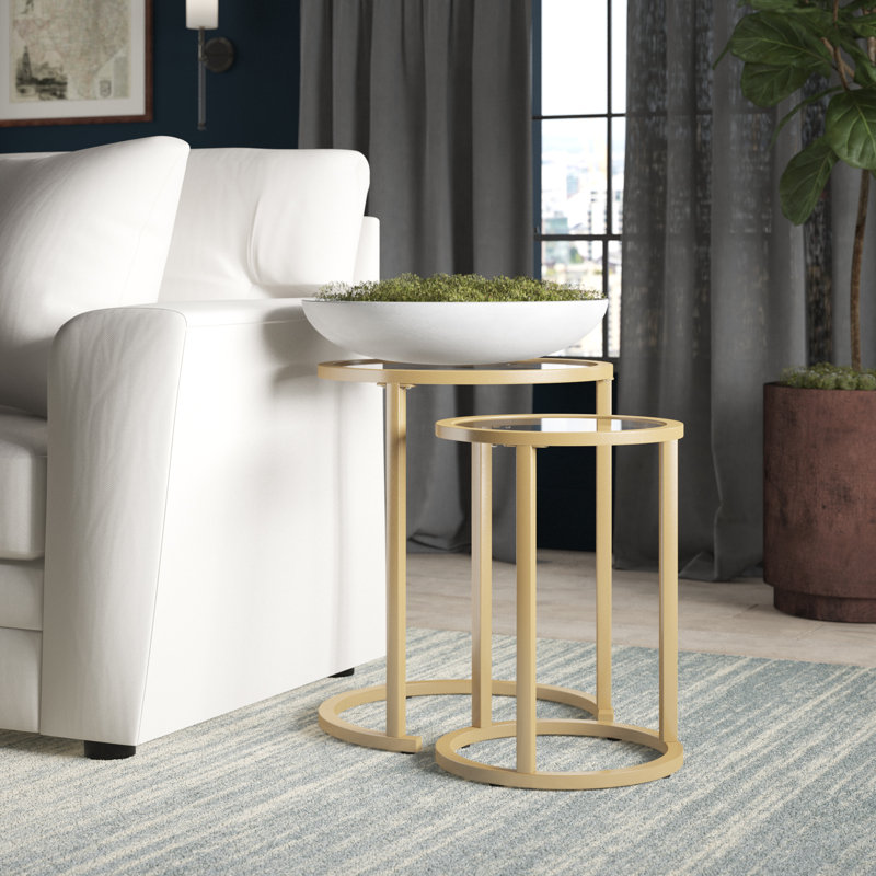 Luquantra Glass Top Nesting Tables