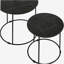 Ensemble de tables gigognes 2 pièces noir mat