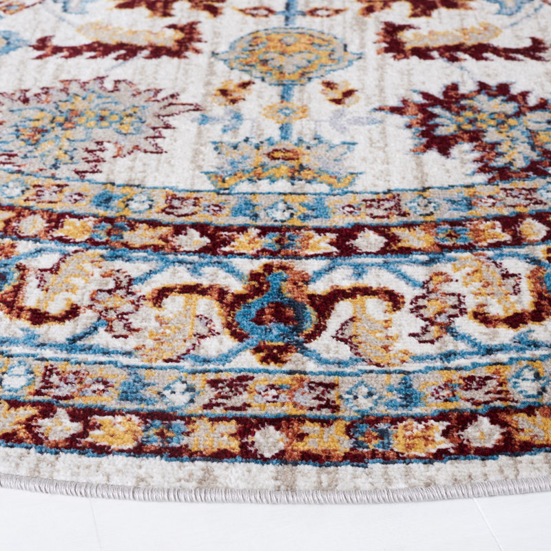 Bayside Performance Machine Washable Oriental Rug, Round 6'7"