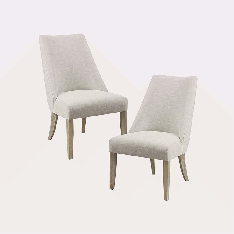 Ensemble de 2 chaises de salle à manger rembourrées, Ivoire ivoire